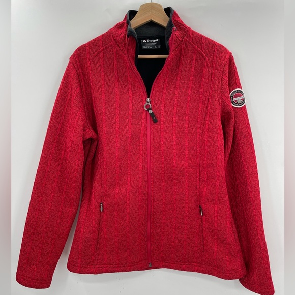 KILLTEC Fleece Full Zip Jacket in Dark Red Size 12 or Size Large Like New - Picture 8 of 8